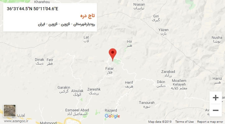روستای تاج دره بر روی نقشه