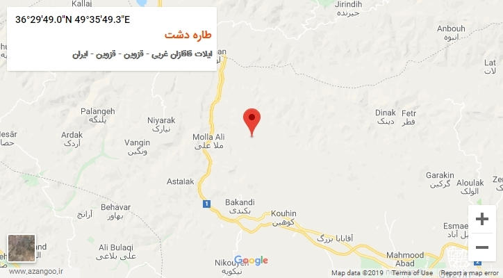 روستای طاره دشت بر روی نقشه