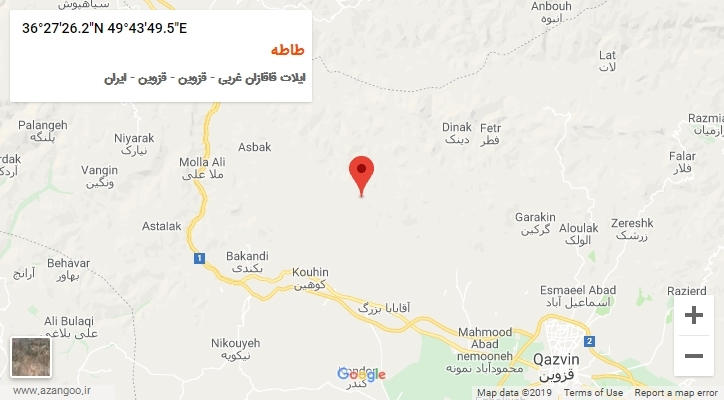 روستای طاطه بر روی نقشه