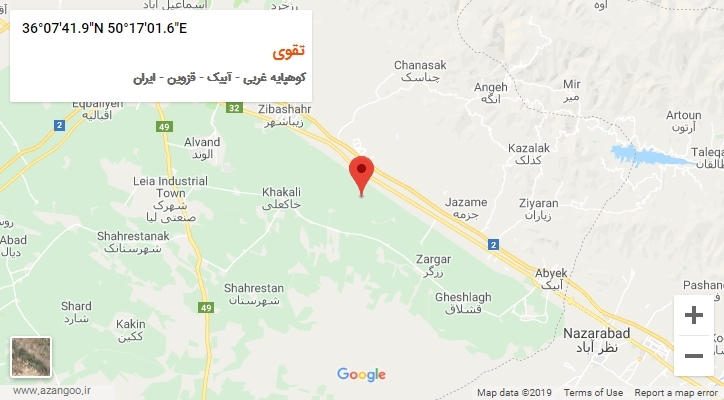 روستای تقوی بر روی نقشه