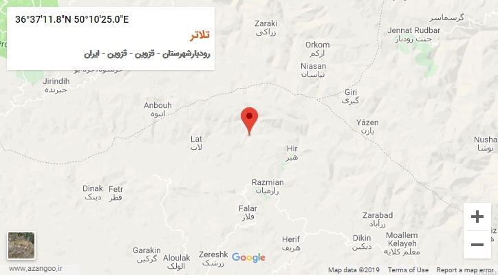روستای تلاتر بر روی نقشه