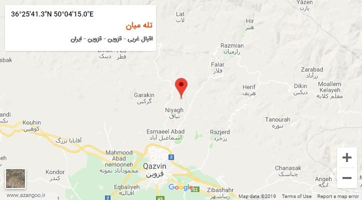 روستای تله میان بر روی نقشه
