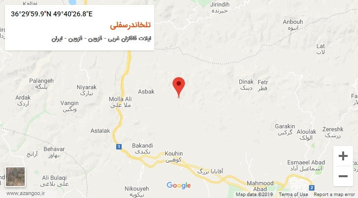 روستای تلخاندرسفلی بر روی نقشه