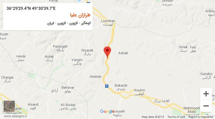 روستای طرازان علیا بر روی نقشه