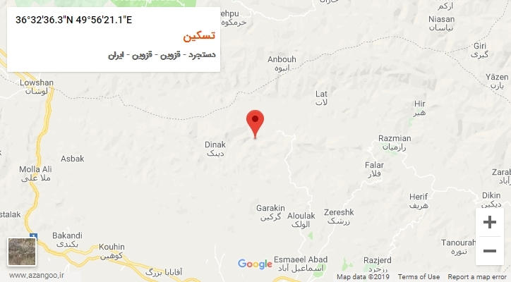 روستای تسکین بر روی نقشه