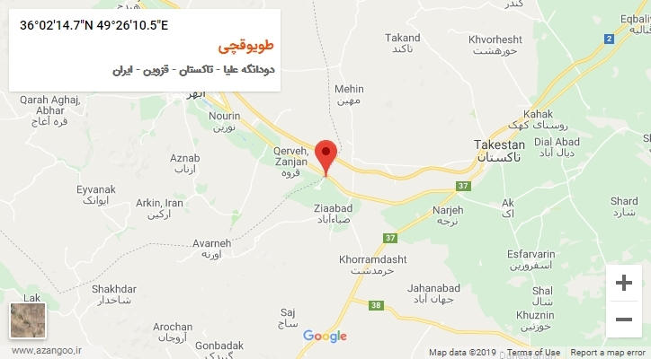 روستای طویوقچی بر روی نقشه