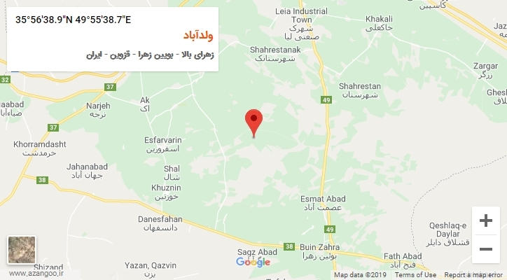 روستای ولدآباد بر روی نقشه