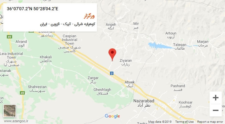 روستای ورگزار بر روی نقشه