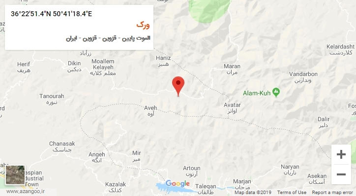 روستای ورک بر روی نقشه