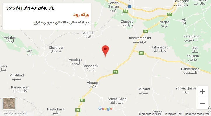 روستای ورکه رود بر روی نقشه