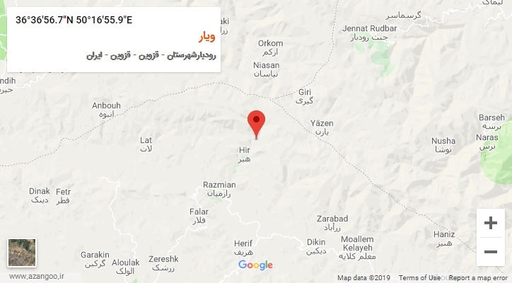 روستای ویار بر روی نقشه