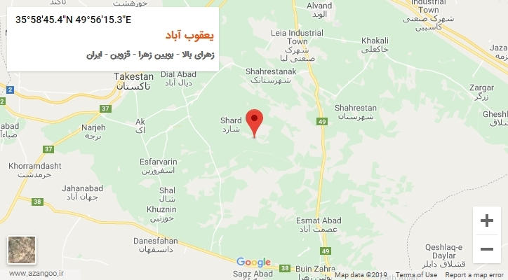 روستای یعقوب آباد بر روی نقشه