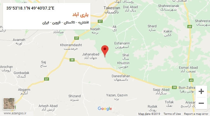 روستای یاری آباد بر روی نقشه