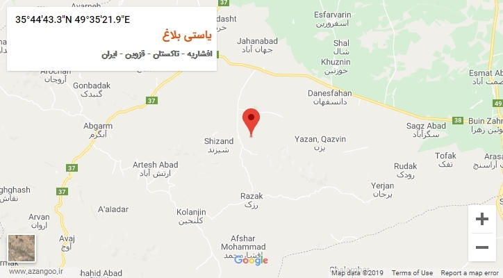 روستای یاستی بلاغ بر روی نقشه
