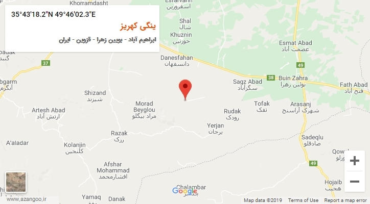 روستای ینگی کهریز بر روی نقشه