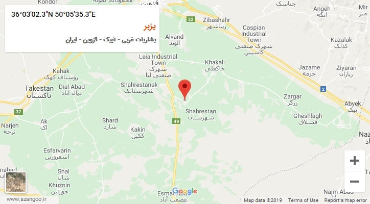روستای یزبر بر روی نقشه