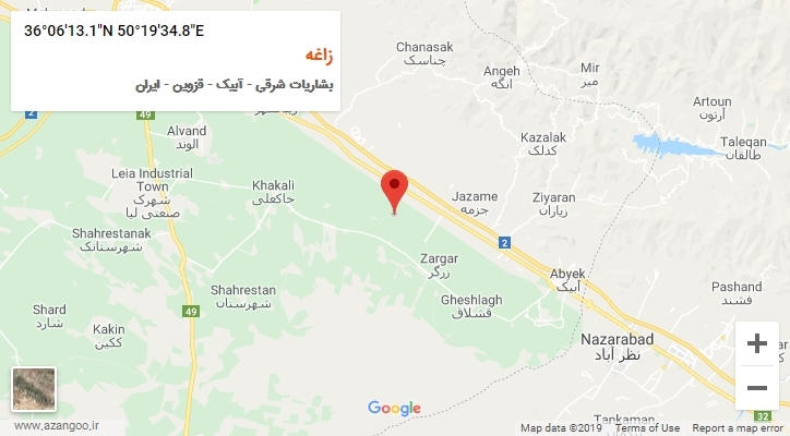 روستای زاغه بر روی نقشه