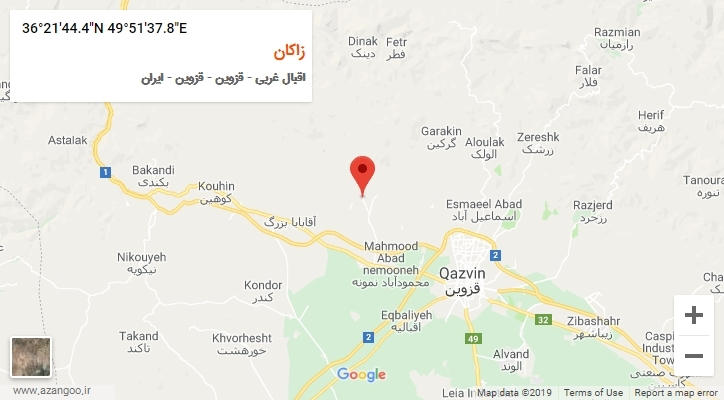 روستای زاکان بر روی نقشه