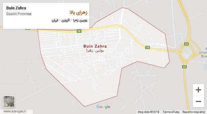 دهستان زهرای بالا بر روی نقشه