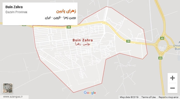 دهستان زهرای پایین بر روی نقشه