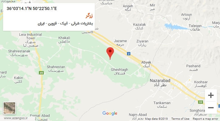 روستای زرگر بر روی نقشه