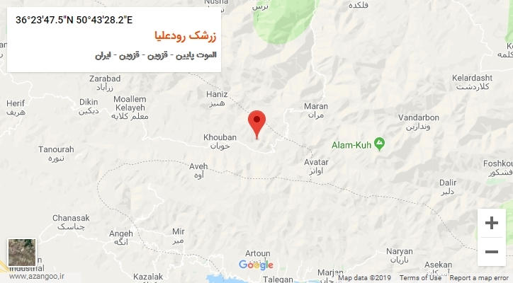 روستای زرشک رودعلیا بر روی نقشه