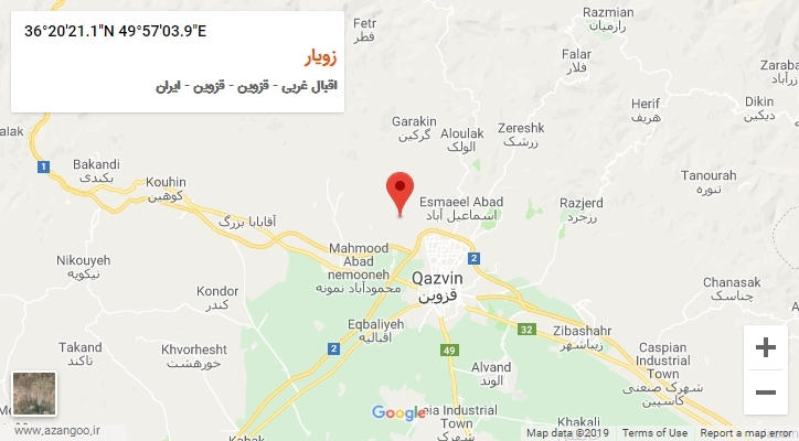 روستای زویار بر روی نقشه