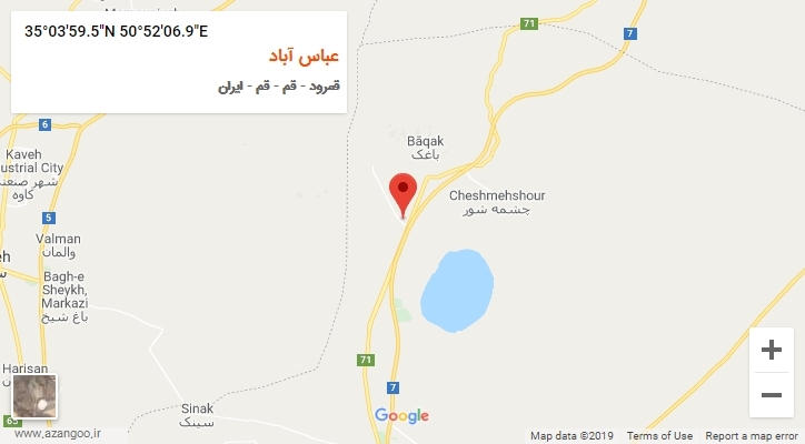 روستای عباس آباد بر روی نقشه