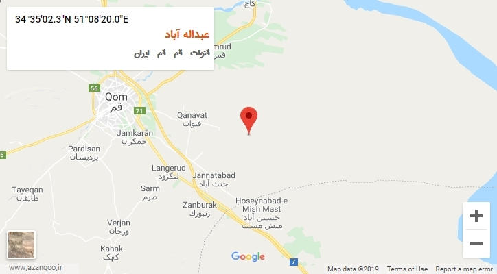 روستای عبداله آباد بر روی نقشه