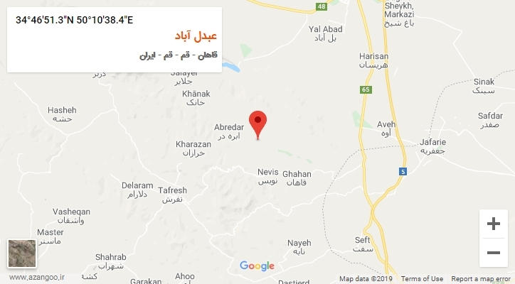 روستای عبدل آباد بر روی نقشه