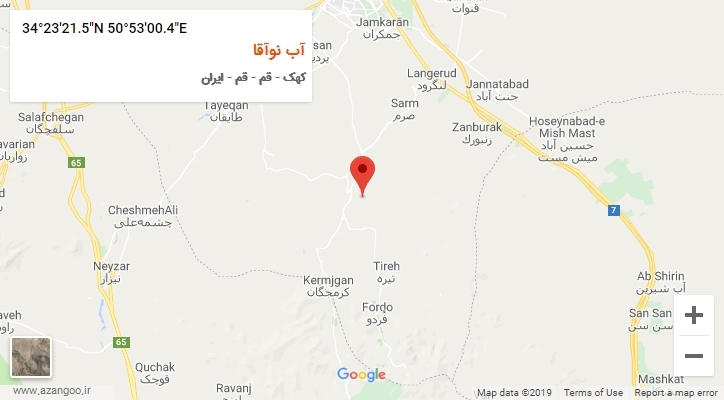 روستای آب نوآقا بر روی نقشه