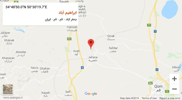 روستای ابراهیم آباد بر روی نقشه