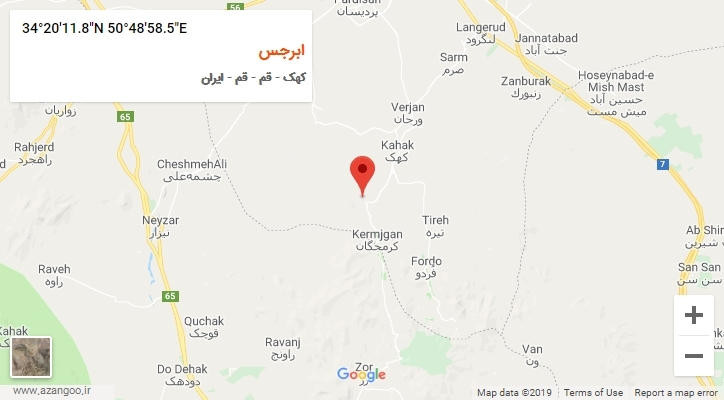 روستای ابرجس بر روی نقشه