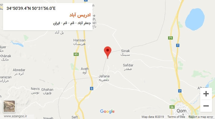 روستای ادریس آباد بر روی نقشه