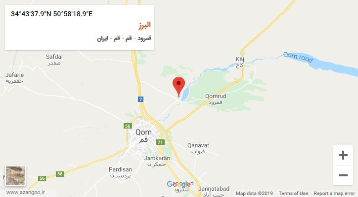 روستای البرز بر روی نقشه