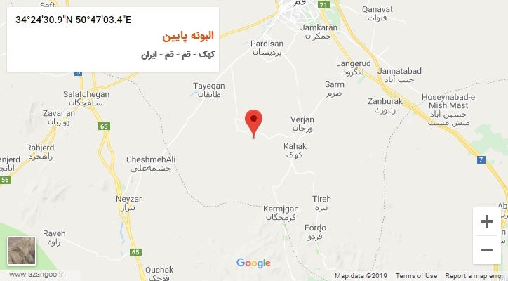 روستای البونه پایین بر روی نقشه