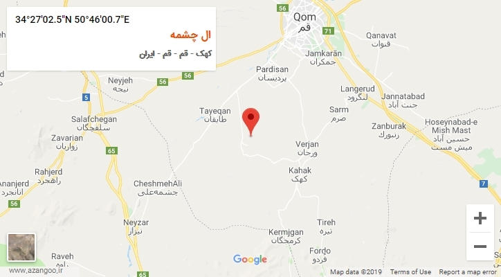 روستای ال چشمه بر روی نقشه