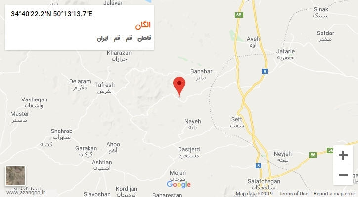 روستای الگان بر روی نقشه