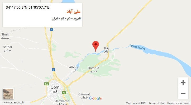 روستای علی آباد بر روی نقشه