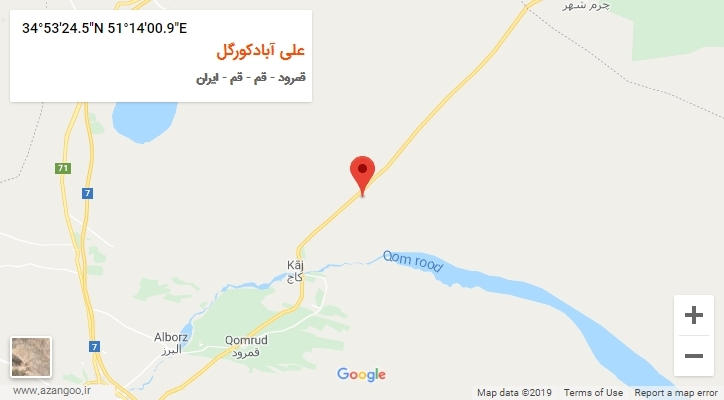 روستای علی آبادکورگل بر روی نقشه
