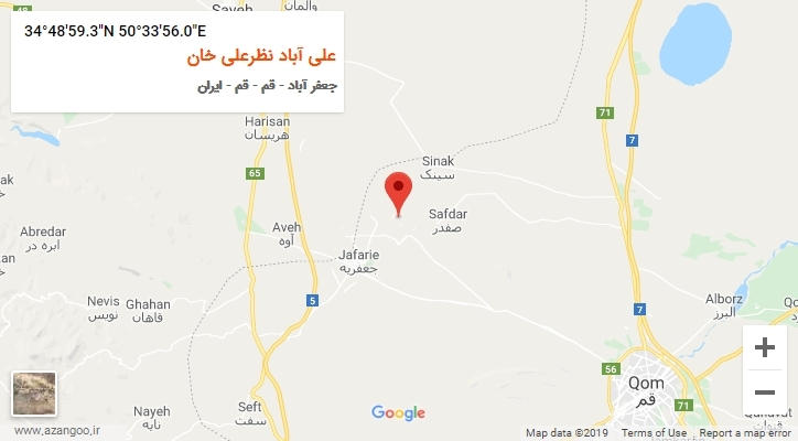 روستای علی آباد نظرعلی خان بر روی نقشه