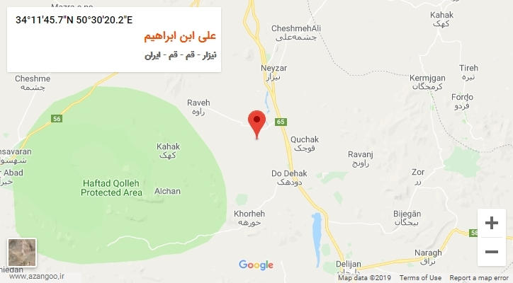 روستای علی ابن ابراهیم بر روی نقشه