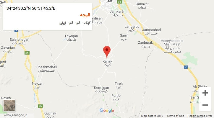 روستای الیجه بر روی نقشه