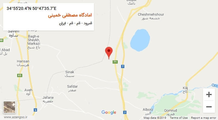روستای امادگاه مصطفی خمینی بر روی نقشه