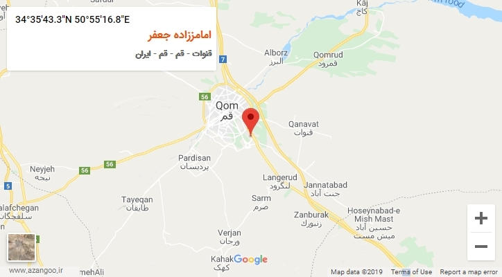 روستای امامززاده جعفر بر روی نقشه