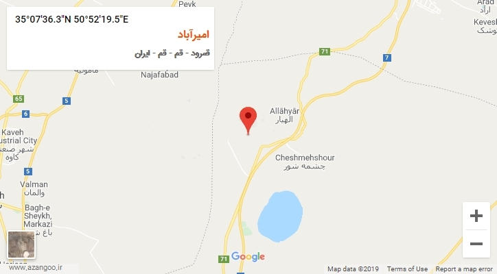 روستای امیرآباد بر روی نقشه