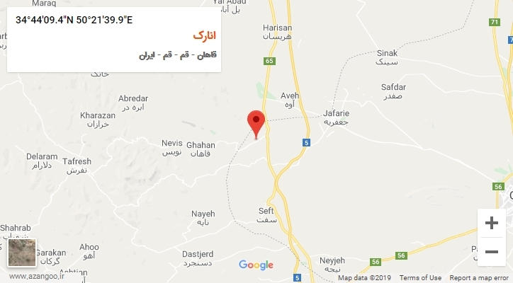 روستای انارک بر روی نقشه
