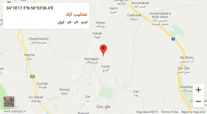 روستای عندلیب آباد بر روی نقشه