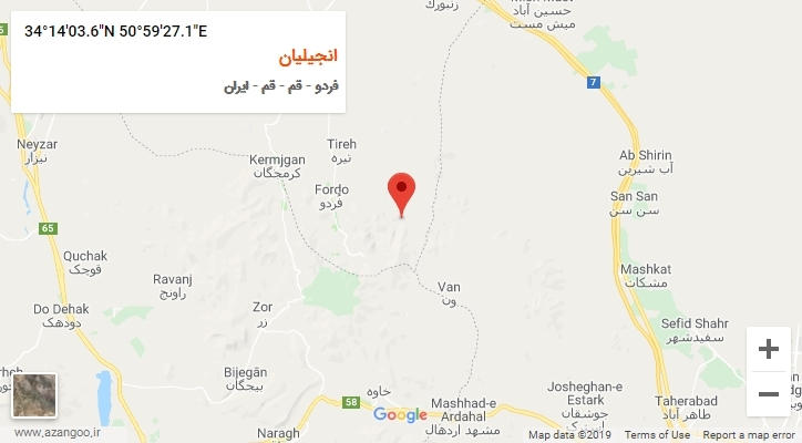 روستای انجیلیان بر روی نقشه