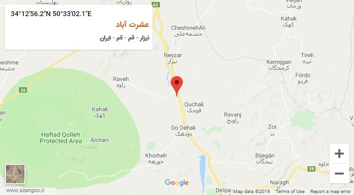 روستای عشرت آباد بر روی نقشه